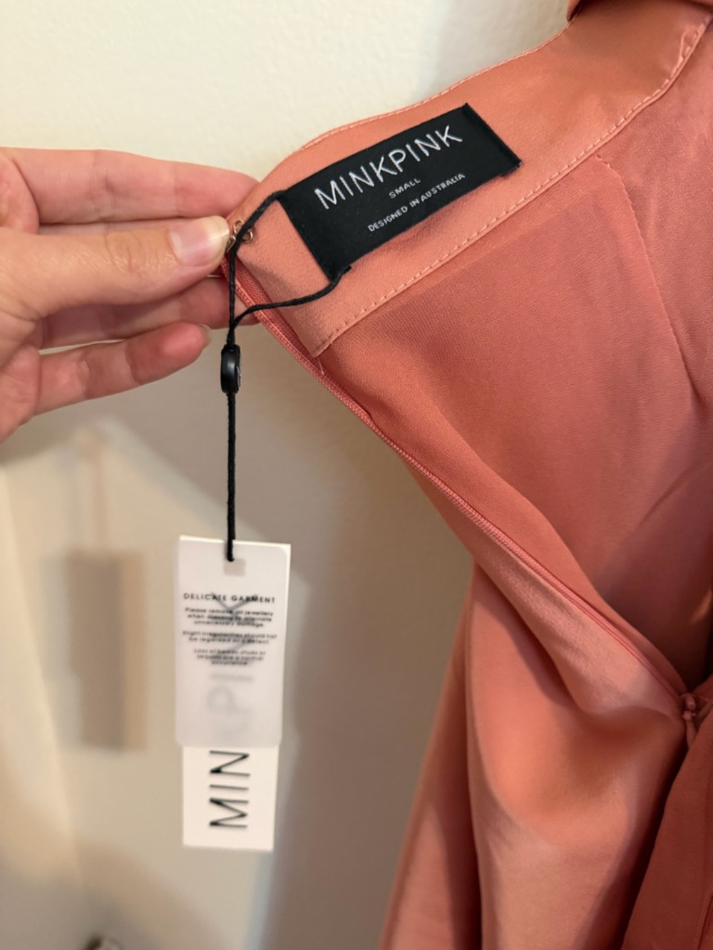 ✅ sold. Nwt Revolve Minkpink Finlay Midi Dress in Peach - Picture 6 of 7